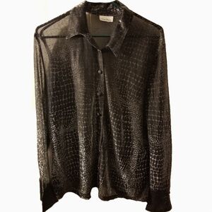 ^5/25* Anne Charles sheer reptile LS black BD MED